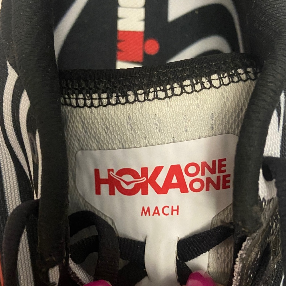 Hoka Mach Ironman Profly Black and Red Graphic Running Shoes size 13 - Picture 3 of 11